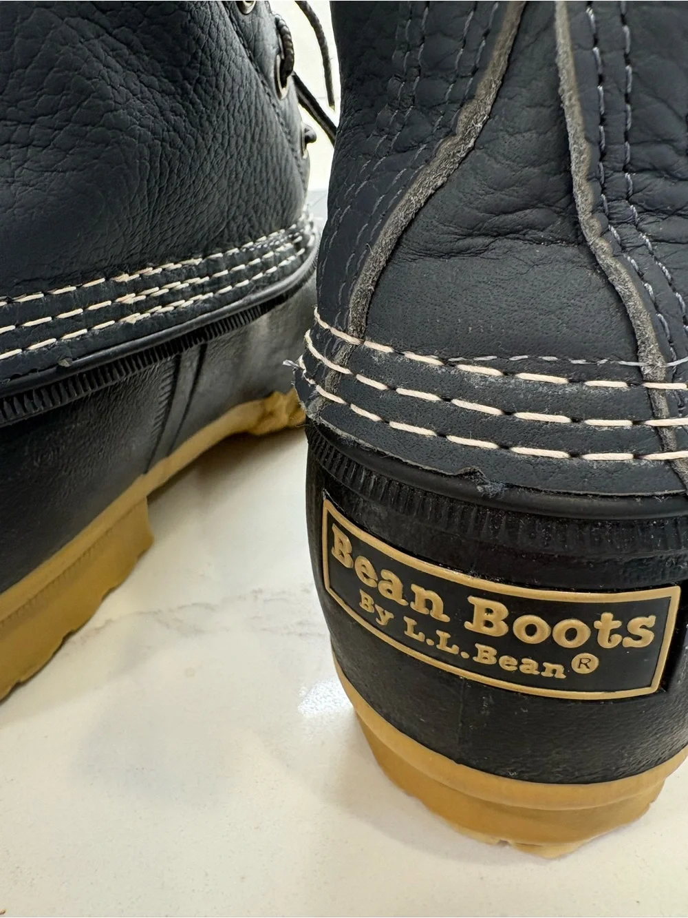 Woman’s LLBean Gray Lace-Up Boots. Like new, 8M. Blue/black plaid sherpa lining